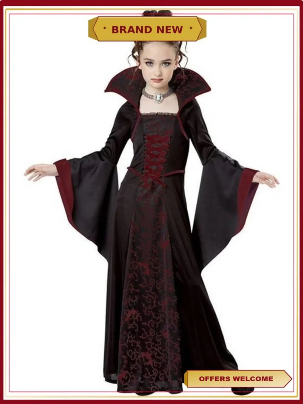 Royal Vampire Costume for Girls Halloween Dress Up Party